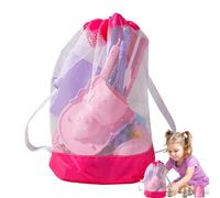 Sand Toys Set, Travel Sand Toys with Foldable Bucket and Mesh Bag - Includes Moulds, Rake, Shovel, and Fun Game for Outdoor Activities by the Pool, Garden or