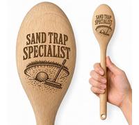 Sand Trap Specialist Golf Trophy - Funny Bunker Wooden Spoon Booby Prize for Golf Days and Loser Awards