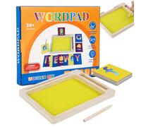 Sand Tray for Kids 3+ Sensory Play Kit with Letters/Numbers & Wooden Tray