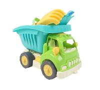Sand Truck Beach and Garden 9-Piece Set with Spade, Fork, Bucket, Watering Can and Dinosaur Moulds, 42x24.5x33cm, Creative Play Outdoor Toy