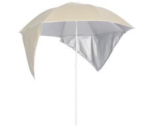 (sand) vidaXL Beach Umbrella with Side Walls Sand Parasol Sunshade Shelter Canopy