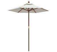 vidaXL Garden Parasol with Wooden Pole Sand 196x231 cm