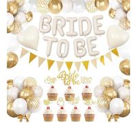 Sand White Bachelorette Party Decorations, Bride To Be Decorations With Bride To Be Balloon Heart Confetti White And Gold Balloons for Bridal Shower Decorations, Hen Party Getting Married Decoration