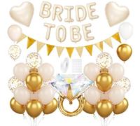Sand White Bachelorette Party Decorations, Engagement Party Decor Set, Bachelorette Party Accessories with White and Gold Balloons, Hen Do Celebration Background Decorations for Bridal Showers