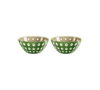 Sand White Moss Green SET OF 2 BOWLS Ø12CM "LE MURRINE"