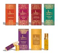 Sandal Attar Set by Dukhni |6 x 6ml Roll on Perfume Oils | Islamic Gifts
