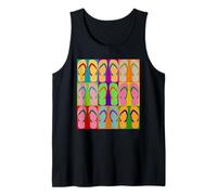 Sandal Flip Flop Pop Art Retro Graphic Summer Sun Vacation Tank Top