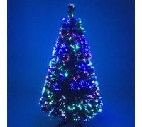 Sandal Stars 5FT 150cm Green Artificial Fibre Optic Christmas Xmas Tree with Multi LED Source 90cm, 120cm (5 FT, 150 cm)
