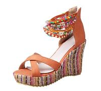 Sandales De Plage Femme Confortables éLéGantes Chic BohèMe Sandales Faciles à Porter Avec Perles à La Mode LéGèRes Ciabatte Donna SophistiquéEs Pour Promenade