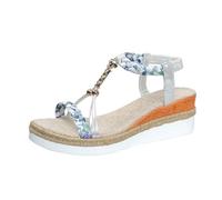 Sandals and Mules for Women, Tongue Woman Hiking Mules Heel Leather Bare Feet Summer Comfortable Open Toe Bare Feet Comfortable Comfortable Orthopedic Sandal Large Size Wedge Heel, Silver, 4 UK