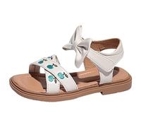 Sandals Barefoot Child Girl Sandals Summer Baby Girl Princess Shoes Soft Sole Embroidered Children Roman Shoes First Walking Shoes Baby, Green, 10.5 UK Child