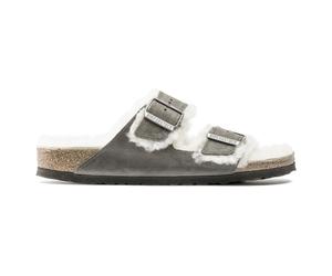 Sandals Birkenstock Arizona Shearling Embossed Oiled Leather Gris 36