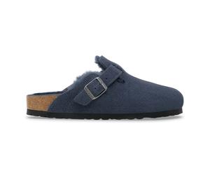 Sandals Birkenstock Boston BS Suede Leather/ Fur New Navy Bleu 41