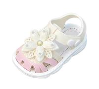 Sandals Children Girls Comfortable Casual Modern Children's Shoes Comfortable Sandals with Soft Sole Fashionable Sandals with Bow on the Beach by the Sea Children's Sandals, White, 8 UK Child