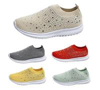 Sandals Closed Front Women's Lightweight Trekking Sandals Comfortable Softshell Walking Shoes Women's Slim Simple Stretch Sports Sandals Comfortable Sandals with Glitter Rhinestone Outdoor Essentials