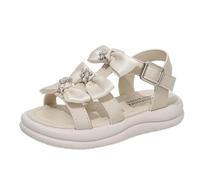 Sandals Easy Fasten Summer Beach Jelly Shoes Girls Pink Daisy Print Sandal Toddler Slippers Kids White Wide Fit Sandals For Indoor Outdoor Summer Autumn Children (White,3.5-4 Years)