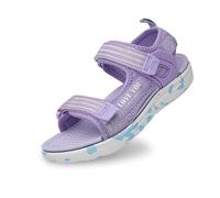 Sandals Flower Wedding Party Shoes For Little Big Kid Low Heel Ankle Strap Open Toe Sandals House Slippers Flower Girl Sliders Halloween Cosplay Summer Autumn (Purple,11)