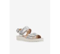 Geox Girls' J Costarei Gi Sandals, silver, 13 UK Child