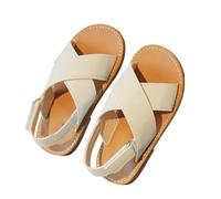 Sandals For Girls Cross Strap Design Adjustable Hook Loop Straps Kids Sandals Durable Rubber Outsole Summer Beach Shoes Preschool Playground for Ages 12 Months to 8 Years