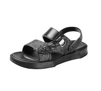 Sandals for men, leather, flip flops, leather, gladiator sandals for men, orthopaedic sandals, sports, trekking, hiking, soft sole, wear-resistant summer shoes and beach sandals, Zschwarz1, 7 UK