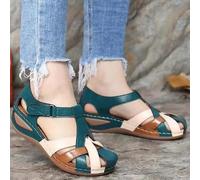 Sandals for Women 2025 Cross Strap Platform Vintage Closed Toe Shoes Round Toe Cutout Buckle Thick Bottom Breathable Sports Sandals Summer Outdoor Beach Shoes For Hiking Trekking