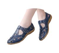 Sandals For Women Hollow-Out Flat Casual Closed Toe Summer Sandals Breathable Leather Walking Shoes Outdoor Hiking Trekking Everyday Wear size 7.5