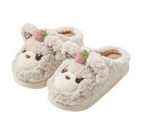 Sandals for Women Ladies' Casual and Fashionable Bag and Autumn Winter Indoor Home Anti Slip Warm Slippers Saints Slippers for Women (Beige, 38)