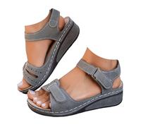Sandals for Women Uk Casual Summer soft & Comfortable Open Toe Ankle Strap Cushion Walk Leather Sandals Outdoor Anti-Slip Platform Beach Shoes
