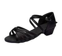 Sandals for Women UK Low Heel Ladies Sandals Prom Bridal Wedding Shoes Evening Party Sequins Heeled Open Toe Strappy Dress Sandals Latin Tango Dance Ballroom Dancing Rumba Shoes Sale
