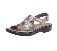 Sandals for Women UK Sale Clearance Retro Leather Soft Sole Wedge Breathable Walking Sandals Open Toe Slippers Fashion Orthotic Slides Holiday Beach Shoes Fashion Ladies Summer Shoes Size 3-7.5 Gold