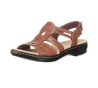 Sandals for Women UK Sale Clearance Retro Leather Soft Sole Wedge Breathable Walking Sandals Open Toe Slippers Fashion Orthotic Slides Holiday Beach Shoes Fashion Ladies Summer Shoes Size 3-7.5 Brown