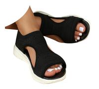Sandals For Women UK Summer Slip On Wide Width Orthopedic Sandals Cushion Open Toe Platform Slippers With Arch Support Non Slip Walk Sandal Casual Comfortable Lightweight Ladies Shoes Beach Slides