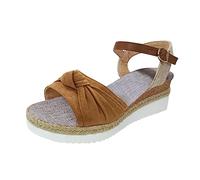 Sandals for Women UK Wedges Summer Dressy Soft Faux Leather Sandals Open Toe Low Mid Wedge Heel Shoes Prom Evening Party TouchThis sandal is made of breathable material and a flexible sole, creating