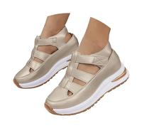 Sandals for Women Women's Sandals & Slides Womens Flat Shoes Hollow Out Breathable Platform Wedge Sandals Sneakers Closed Toe Platform Height-Boosting Thick Sole Roman Shoes