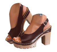 Sandals for Women Women's Sandals & Slides Womens Flat Shoes Platform Block Heel Open Toe Cross Strap with AdjustableAnkle Buckle Non Slip Summer Ladies Casual Fashion Shoes