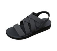 Sandals for Women Women's Summer Ladies Wedge Slingback Sliders Platform Walking Shoes Washable Slide Sport Wedges Peep Toe Womens Sandles Black Two Strap A-Navy Size 6