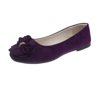 Sandals for Womens Suede Round Toe Slip On Flat Wide Fit Shoes Outdoor Summer Autumn Simple Casual Sandals Comfy Lightweight Working Shoes Footwear Purple