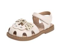 Sandals Girls Barefoot Sandals Princess Sandals with Slingback Lightweight Girls Shoes Comfortable Trekking Sandals Non-Slip Beach Shoes Summer Shoes Girl Sandals Daily Outdoor Travel, beige, 10 UK