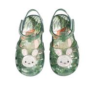 Sandals Girls Summer Barefoot Shoes Outdoor Slipstop Soft Slippers Closed Toe Beach Sandals Slingback Sandals Toddler Breathable Comfortable Slippers Flat Slippers, Green, 1.5 UK
