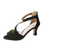 Sandals Heels Women Fish Mouth Back Zip Slingback Bohemian Sandals Open Toe Women's Low Heel Court Shoes Ladies Pumps Wide Fit Sandals Premium Leather Summer Flock Party Shoes Size 3-7.5 Black