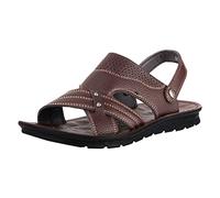 Sandals Men's Leather Open Toe Beach Sandals Lightweight Summer Shoes with Adjustable Strap Leather Sandals Casual Roman Sandals Non-Slip Outdoor Sandals Holiday Beach Slippers, brown, 11 UK