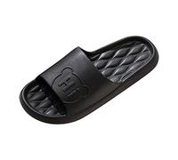 Sandals Men's Summer Lightweight Shower Bathing Shoes Slippers Flat and Quick Drying Classic Non-Slip Bath Slippers Plain Comfort Slippers Waterproof Summer Shoes, black, 11 UK