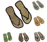 Sandals Men's Waterproof Summer Toe Sandals, Comfortable Straw Flip Flops, Breathable Slippers, Women's Open, Toe Separator Elegant Beach, Flat Shoes for Dress, Width H, A01 Black, 5 UK