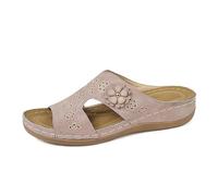Sandals Orthopaedic Women's Casual Wedge Sandals Orthopaedic Slippers Women with Ankle Strap Platform Slippers Flip Flops Leisure Summer Shoes Comfortable Slippers Medical Sandals, pink, 4 UK
