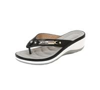 Sandals Platform Toe Separator Women's Summer Sandals with Soft Footbed Women's Flip Flops Bedroom Slippers Comfortable Orthoslippers Boho Style Slippers Solid Sole Sliders Fashion Slippers, black, 4