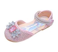 Sandals Princess Girls Shoes Chunky Pump Ankle Strap High Heels Dress Open Toe Sandals Slippers Sea Kids White Flat Bowknot Upper Rubber Sole Pink Size Summer Autumn (Red,11.5)