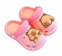 Sandals Size 25 Girls Toddler Casual Comfortable Beach Slip On Outdoor Sandals with Adjustable Straps and Cute Capybara Design Soft First Walking Shoes Slippers, pink, 33.5 EU XX-Schmal
