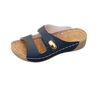 Sandals Slip-Ons Slippers Mules Women's Comfortable Wedge Sandals Comfortable Orthopaedic Summer Shoes, Ergonomic Sandals, Open Toe Slides with Wedge Heel, Slippers Women's Summer Mules, black, 8 UK