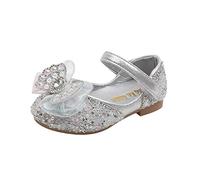 Sandals Summer Shoes for Little Kids Big Soft Sole Princess Comfortable Sandals Slip On Slippers Dress Up Bling Bowknot Flats Girls' Kid Summer Summer Autumn (Silver,2.5)