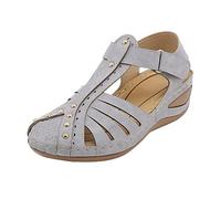 Sandals Wedges Chunky For Women Wide Fit Women Summer Solid Casual Round Toe Comfortable Beach Shoes Sandals Green For Size 6 Glitter 8 (Grey 6.5)